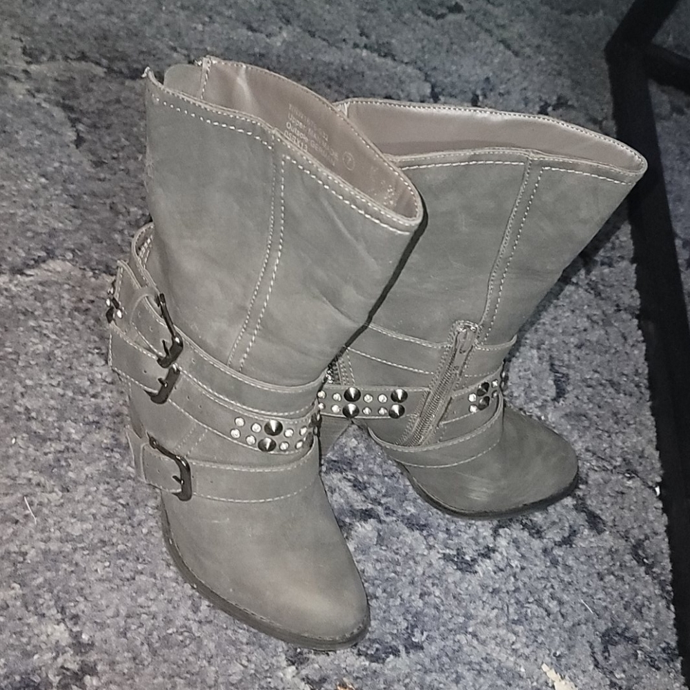 Gray boots